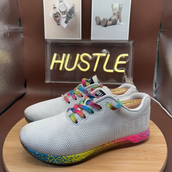 Nobull Outwork Unisex White Neon Glitch M-7 W-8.5 Superfabric Trainer - Picture 2 of 10